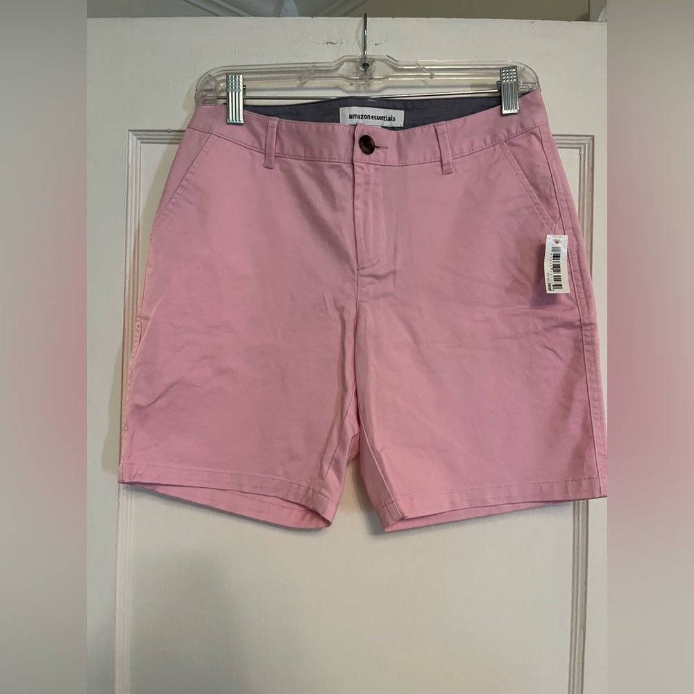 NWT Amazon Essentials Pink Bermuda Shorts Tailored Fit